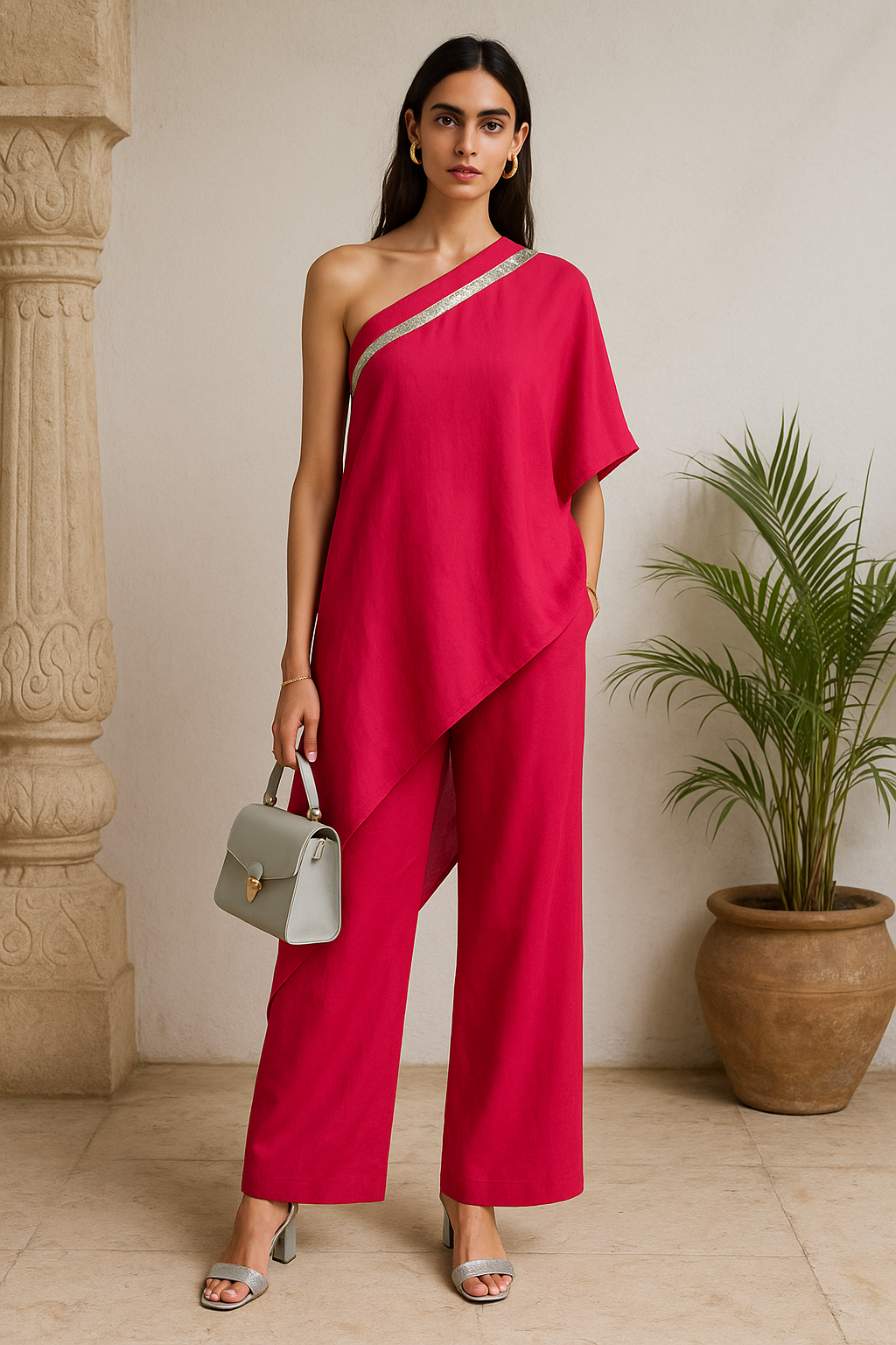 Royal One Shoulder Coord set Focaccia