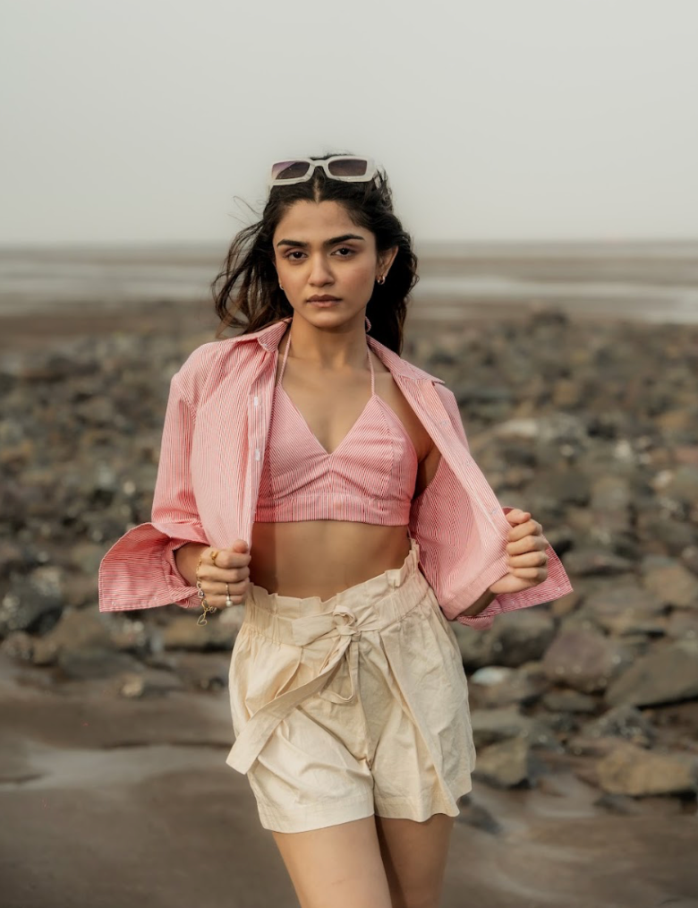Elevated Bralette Top & Shirt Red Combo top