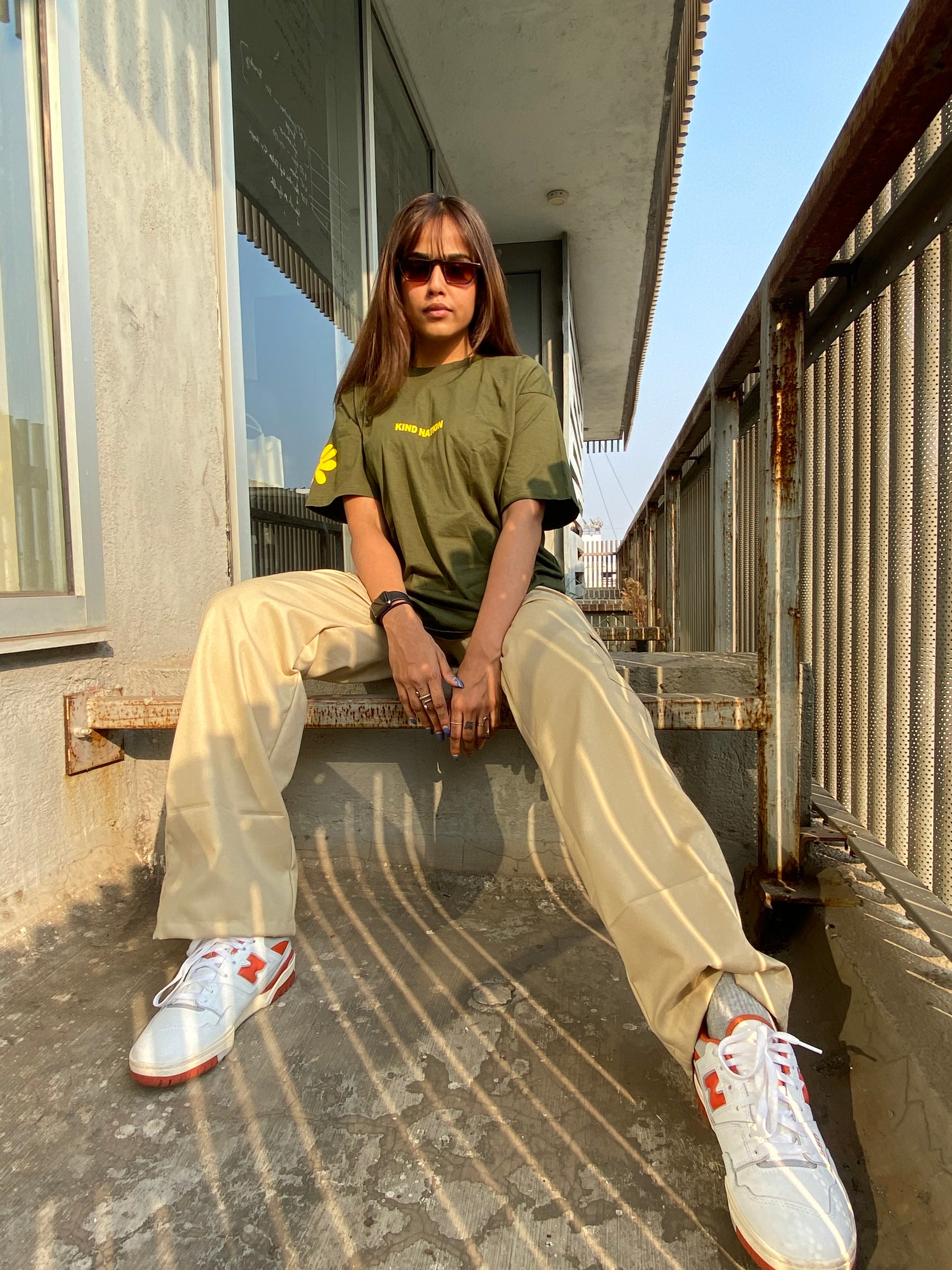 Beige Cargo Utility Pants