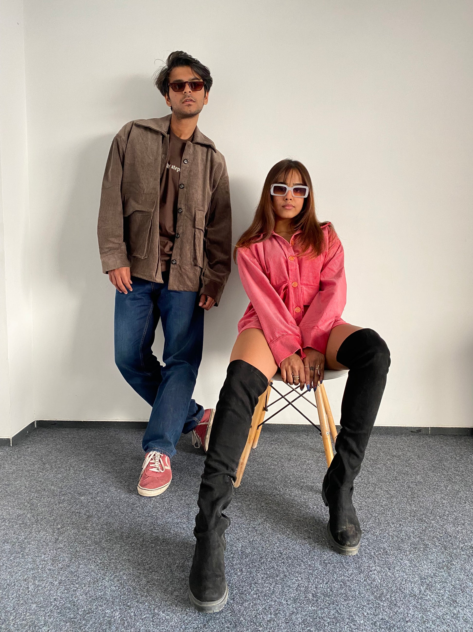 Metallic Grey Corduroy Jacket Unisex