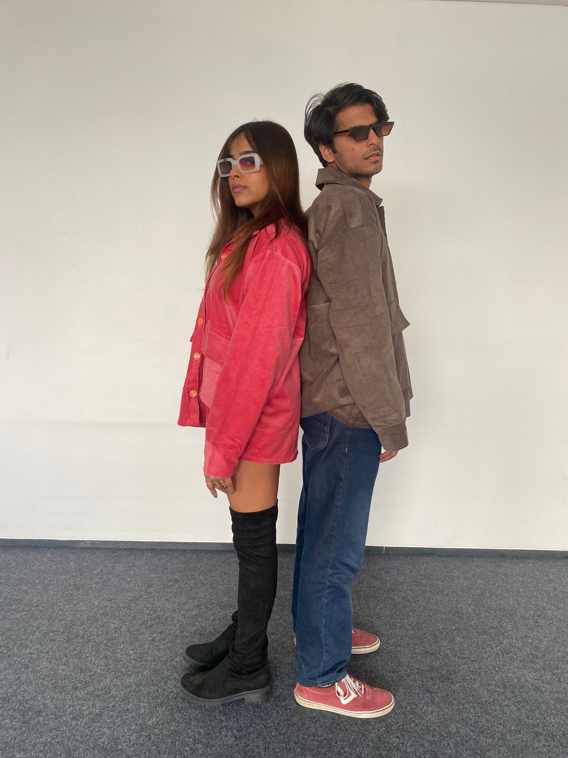 Metallic Grey Corduroy Jacket Unisex