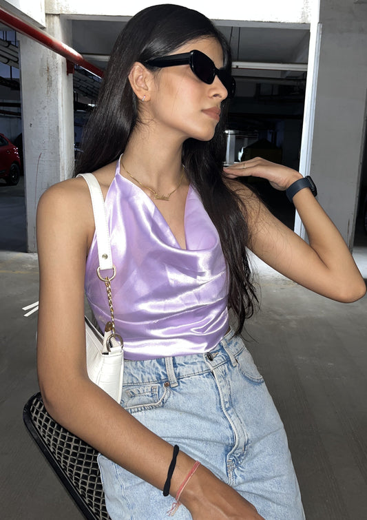 Lilac Cowl Neck Top