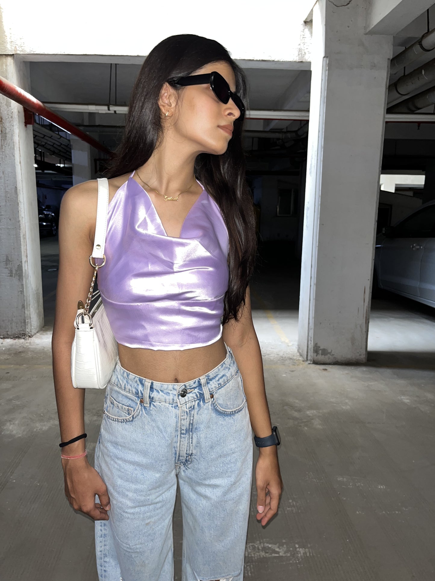 Lilac Cowl Neck Top