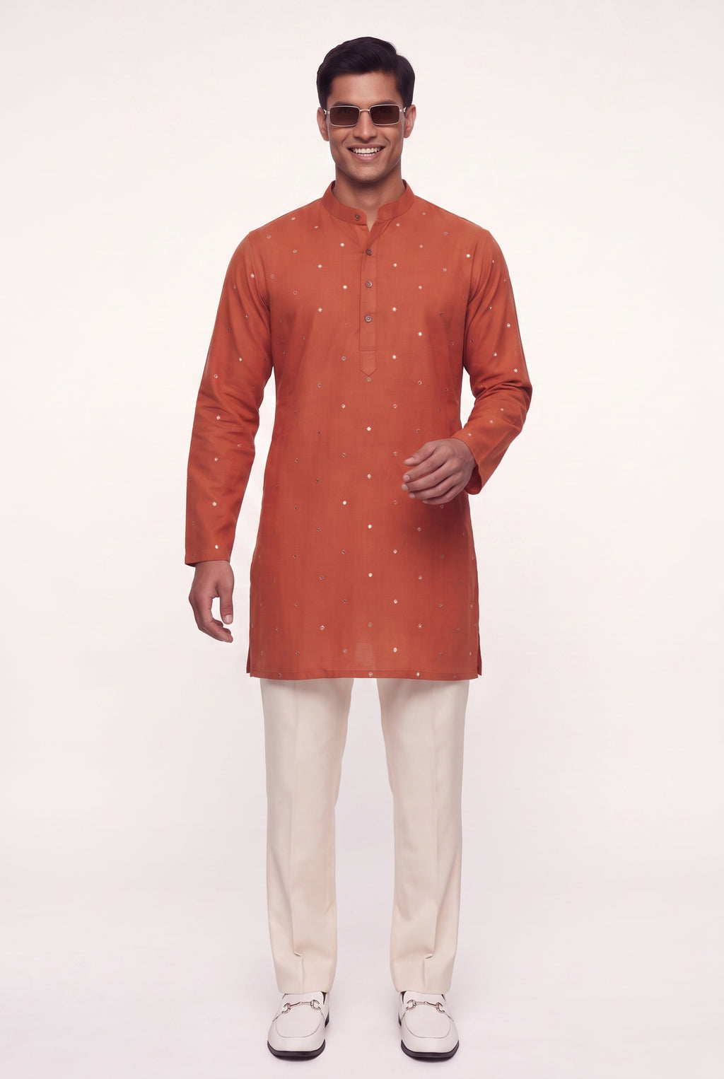 Spandan Rust kurta