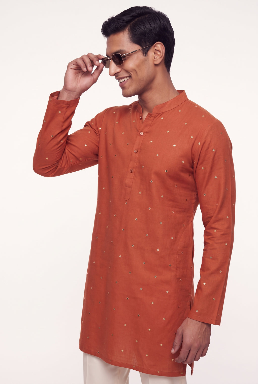 Spandan Rust kurta