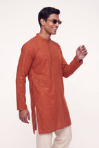 Spandan Rust kurta