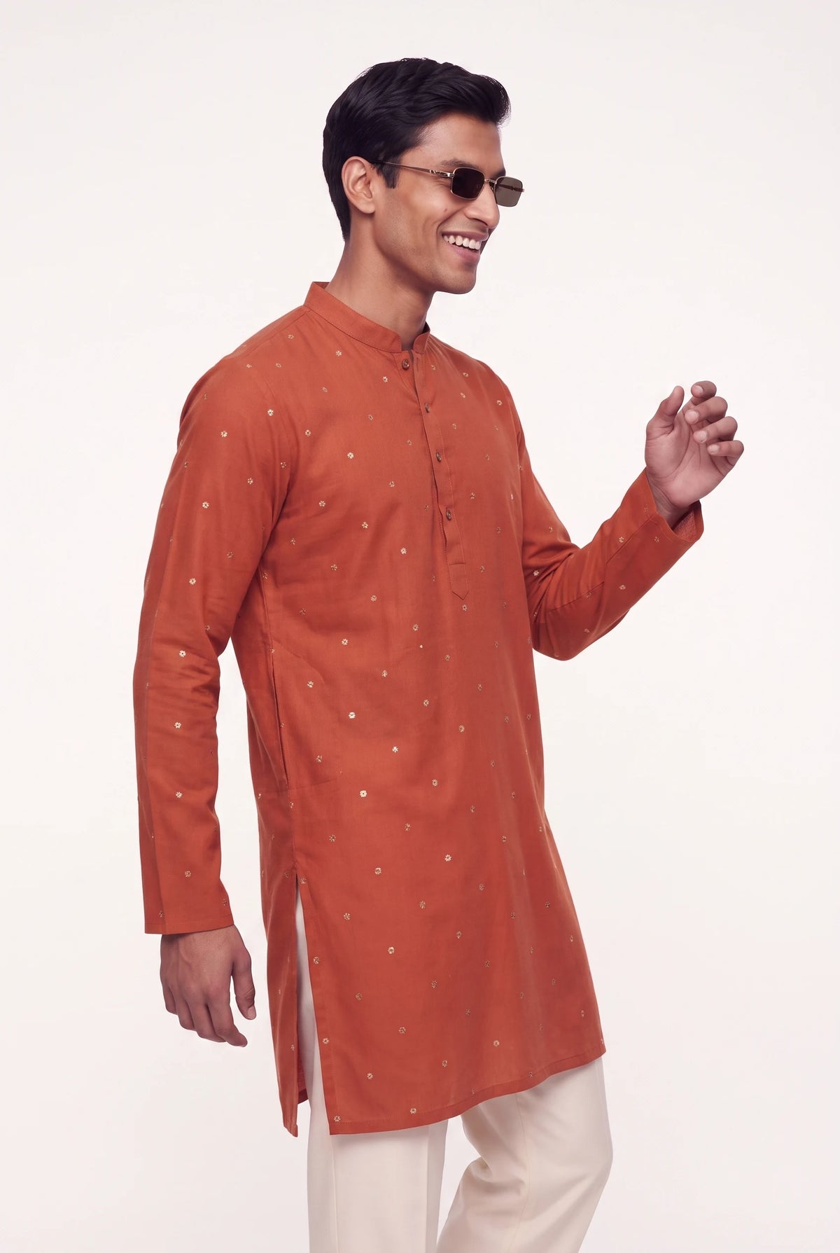 Spandan Rust kurta