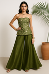 Green Tube Top & Palazzo Pants Occasion Wear