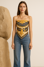 Gold Jeweled Scarf top