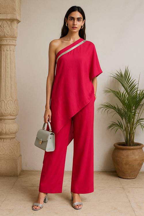 Royal One Shoulder Coord set Focaccia