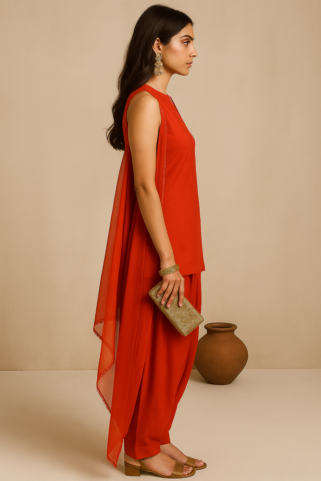 Farshi Salwar Suit Orange