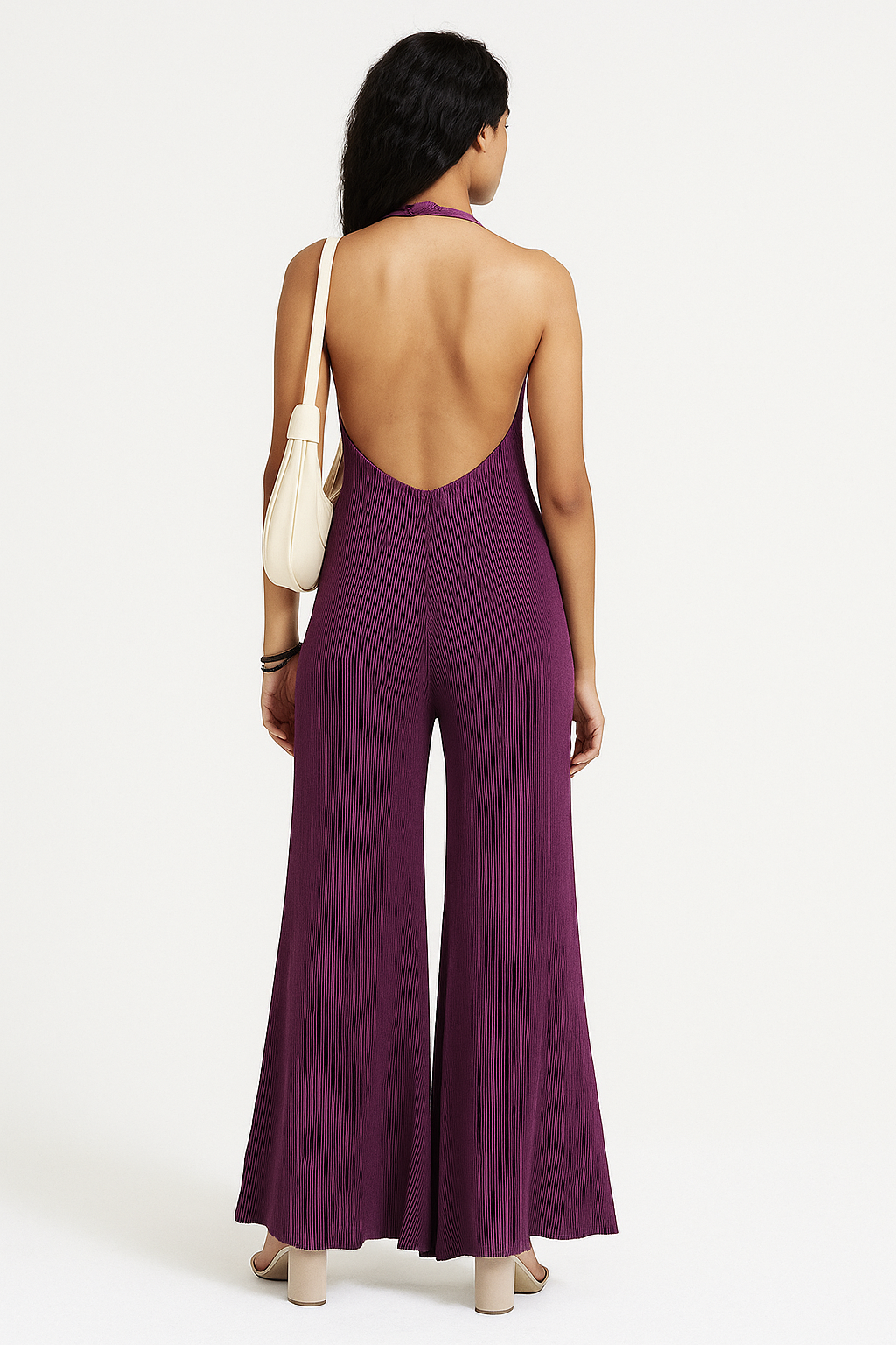 Melange Jumpsuit Purple Dress