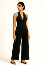 Melange Jumpsuit Black Dress