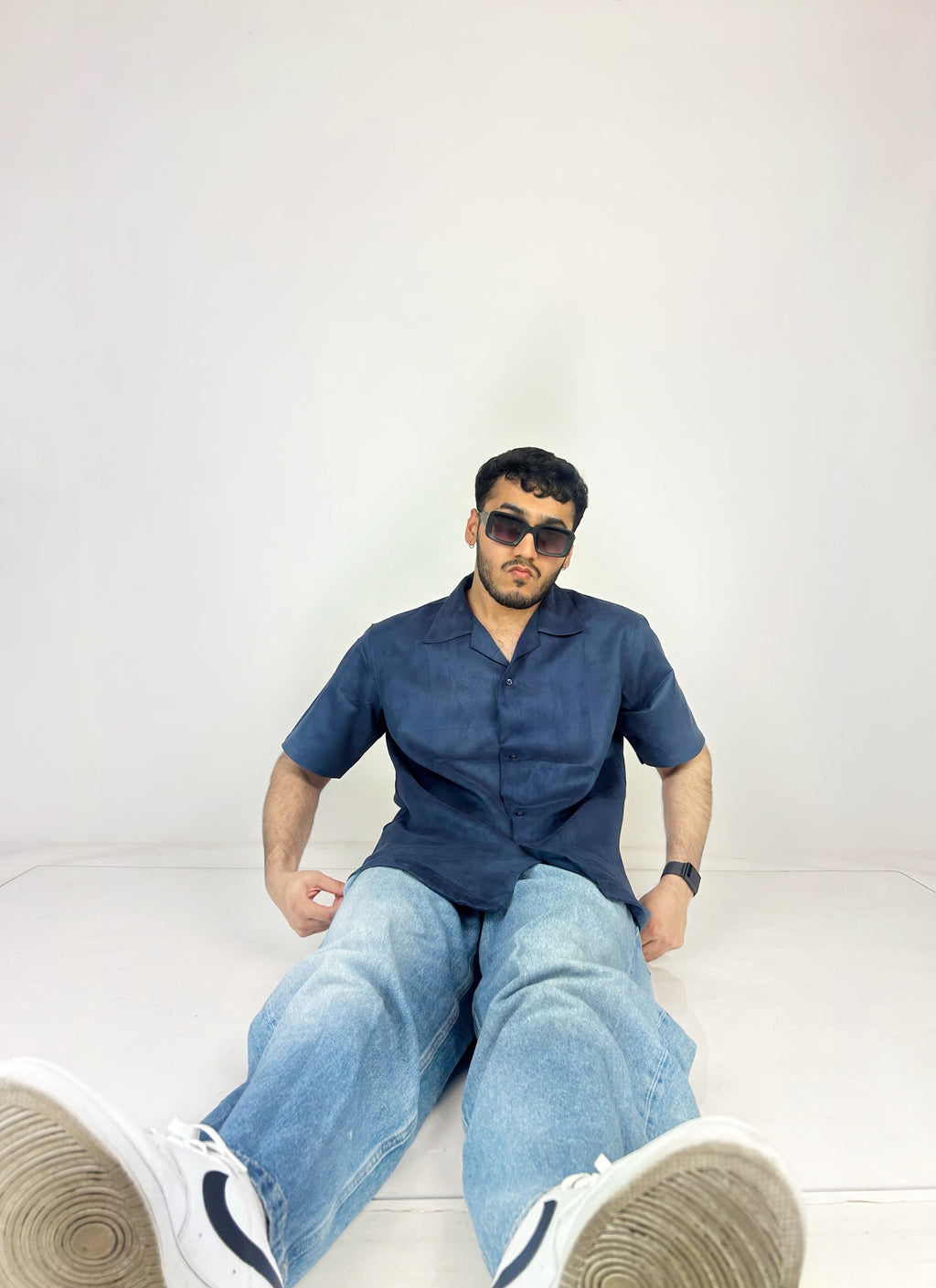 Navy Suede Unisex Shirt