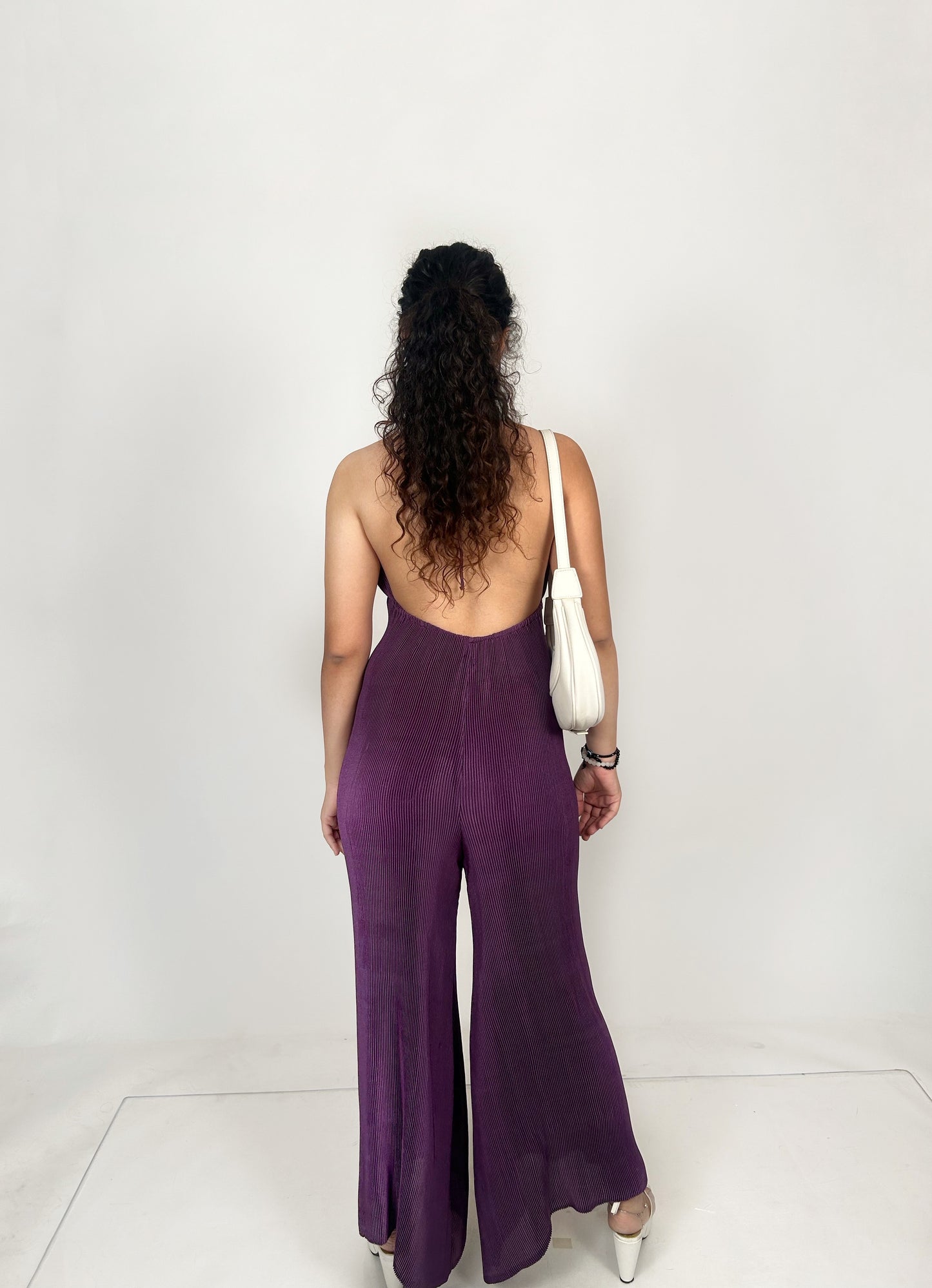 Melange Jumpsuit Purple Dress