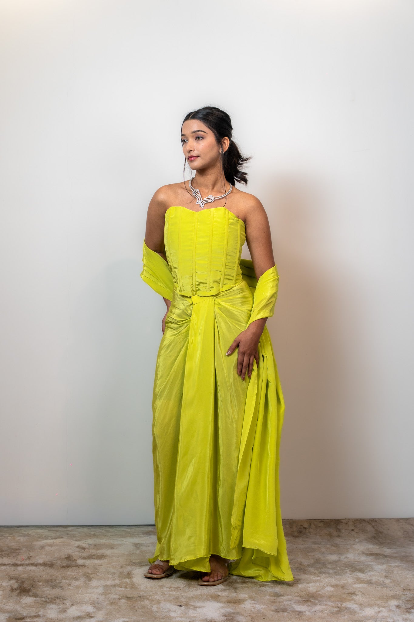 Lime corset Top and Skirt