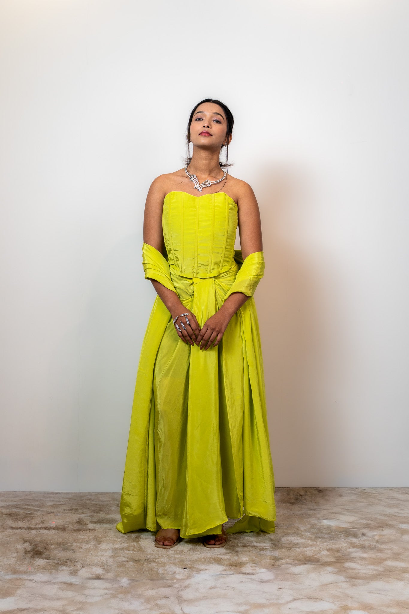 Lime corset Top and Skirt