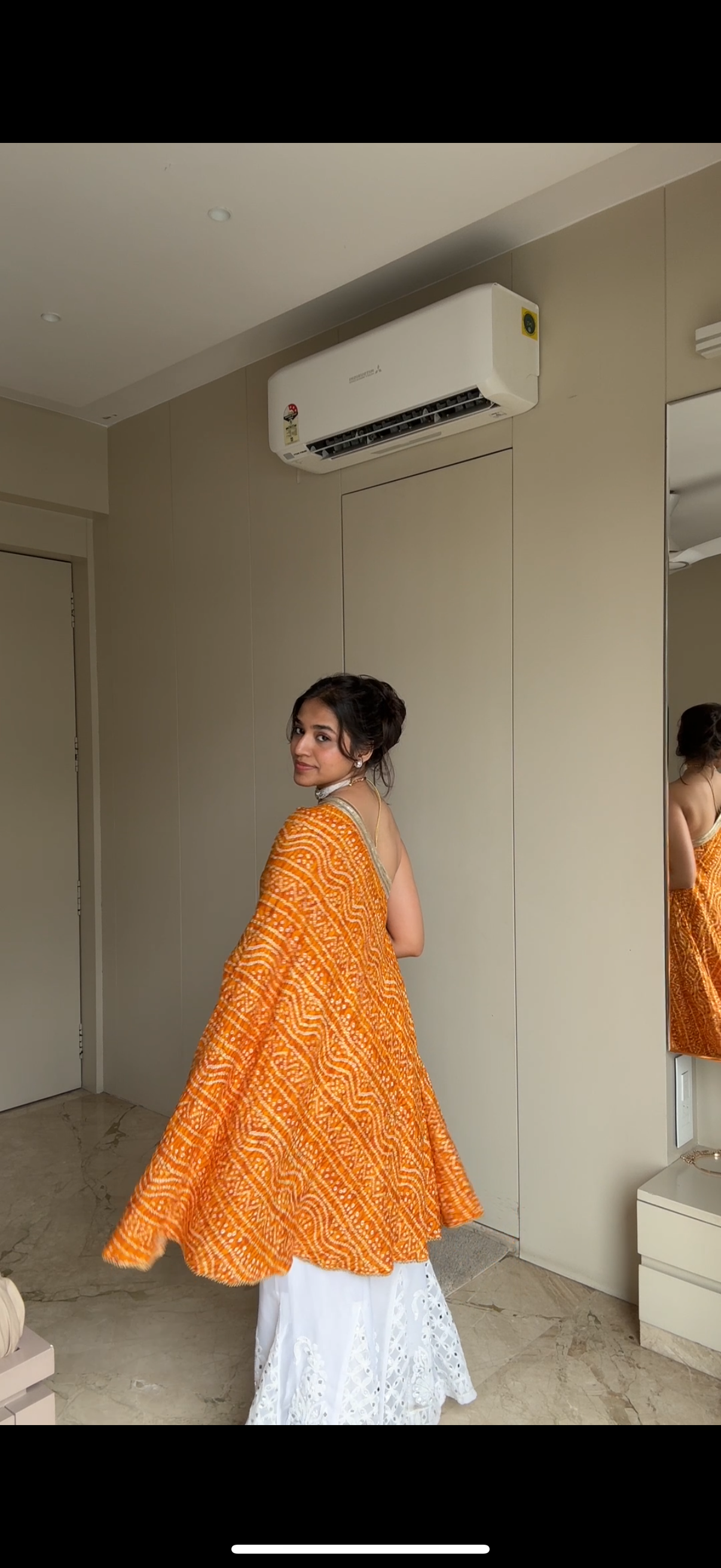 Rangdhani One Shoulder Bandhani Yellow