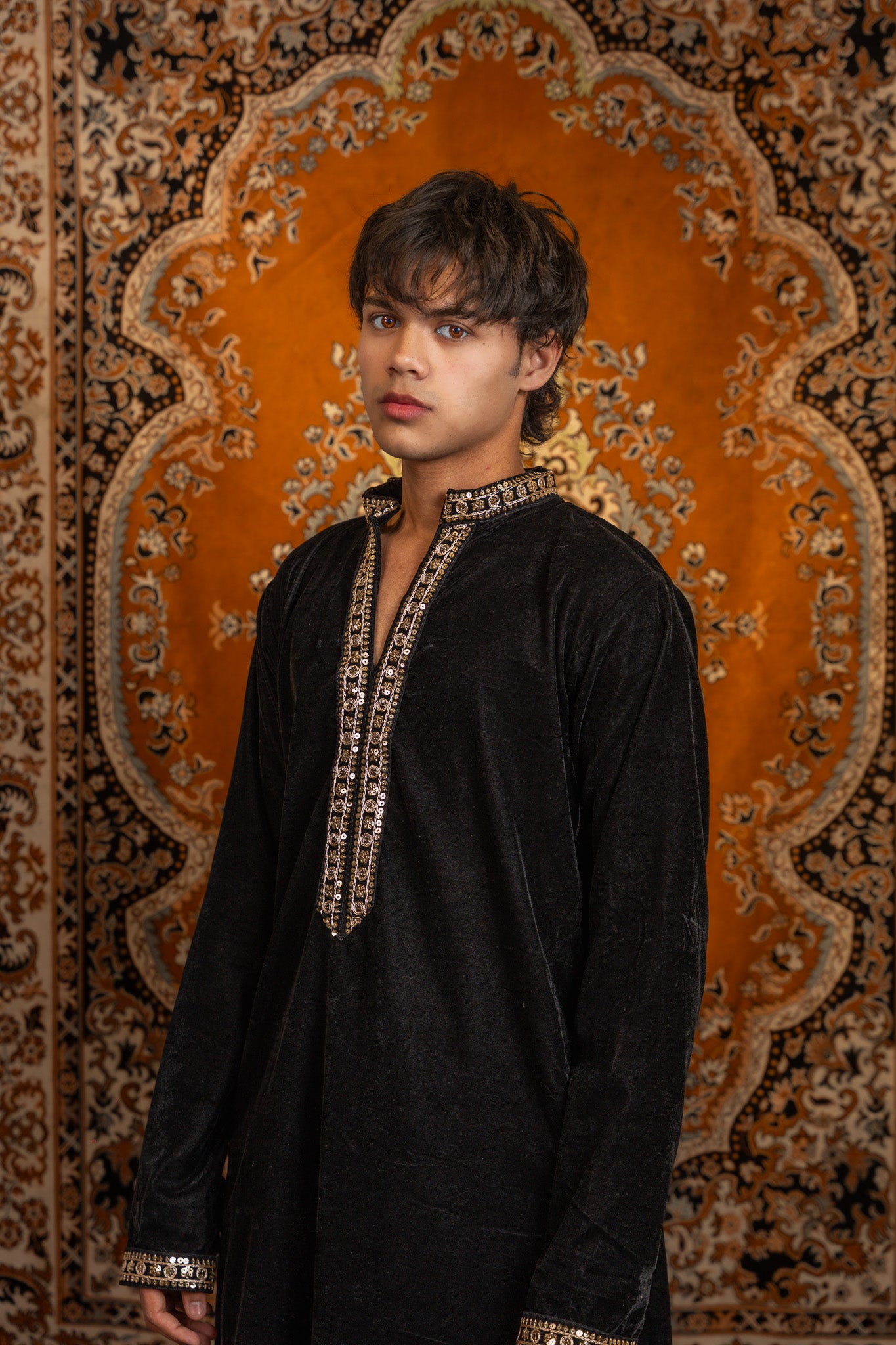Black Velvet Kurta Mens