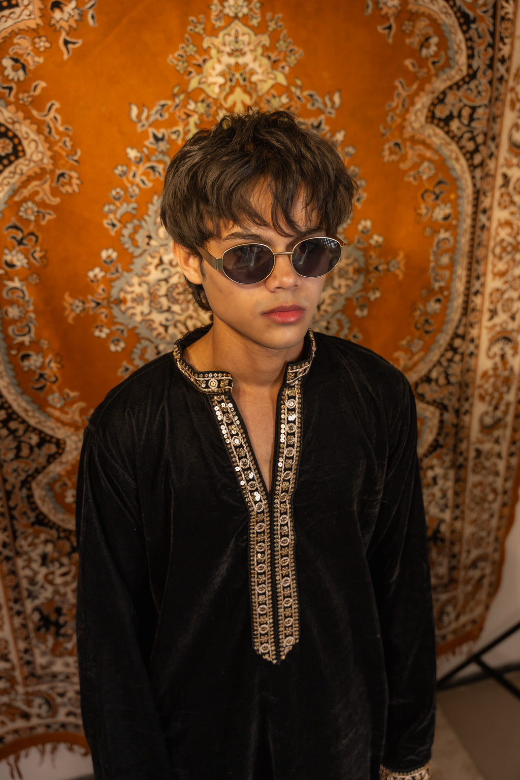 Black Velvet Kurta Mens