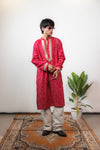 Bandhani Kurta Mens Pink