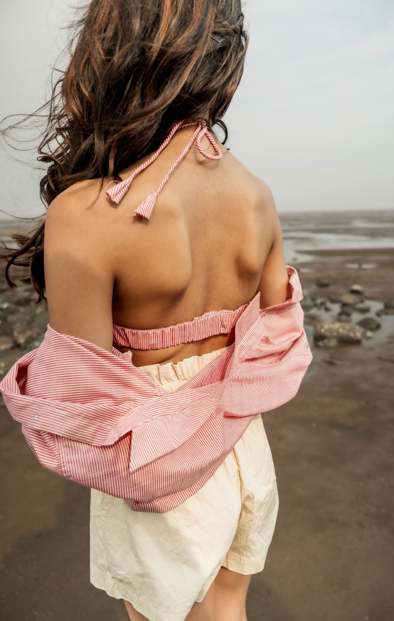 Elevated Bralette Top & Shirt Red Combo top