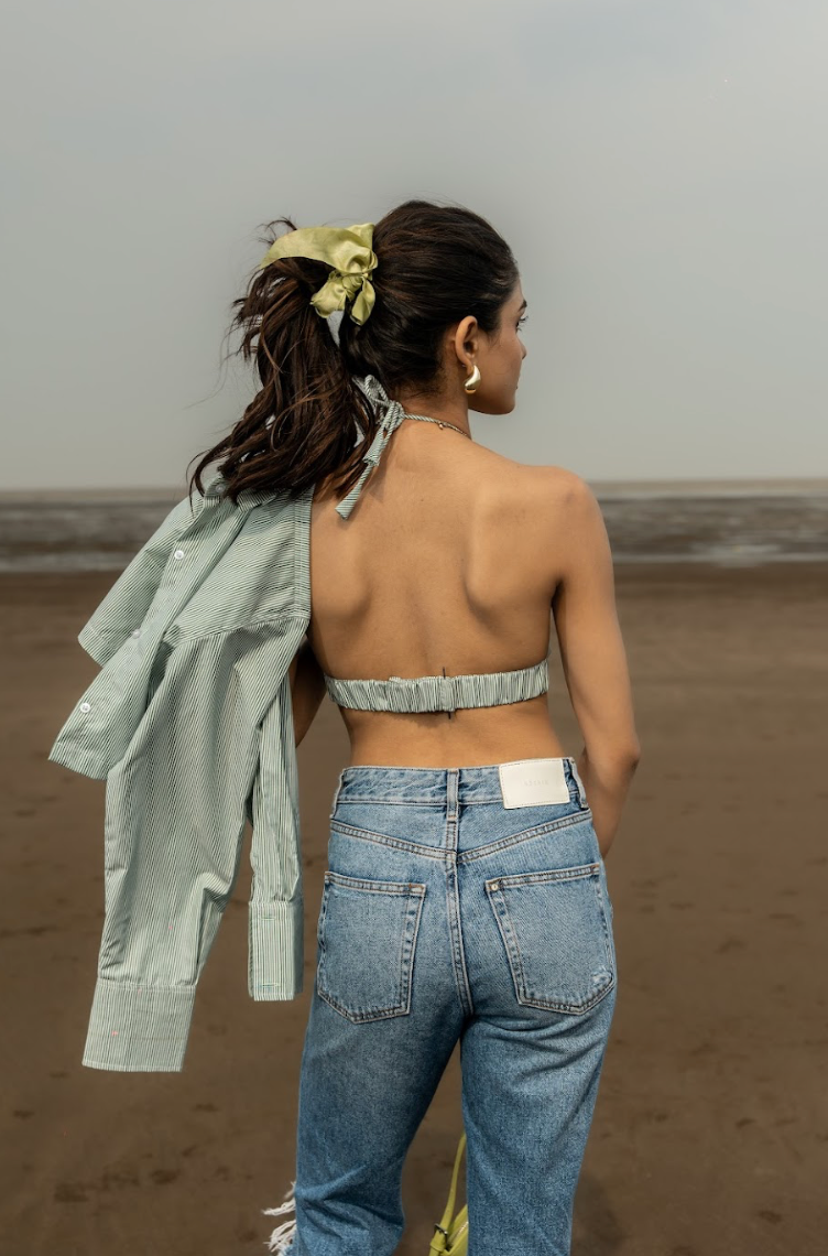Elevated Bralette Top & Shirt Green Combo top