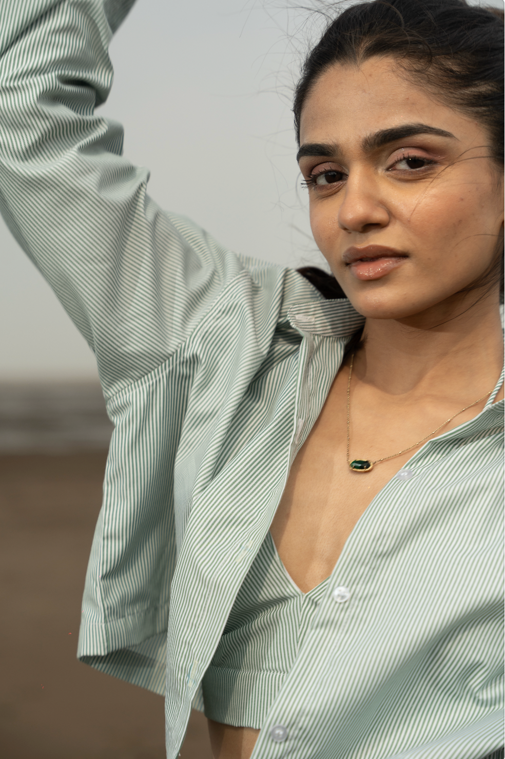 Elevated Bralette Top & Shirt Green Combo top