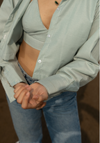 Elevated Bralette Top & Shirt Green Combo top