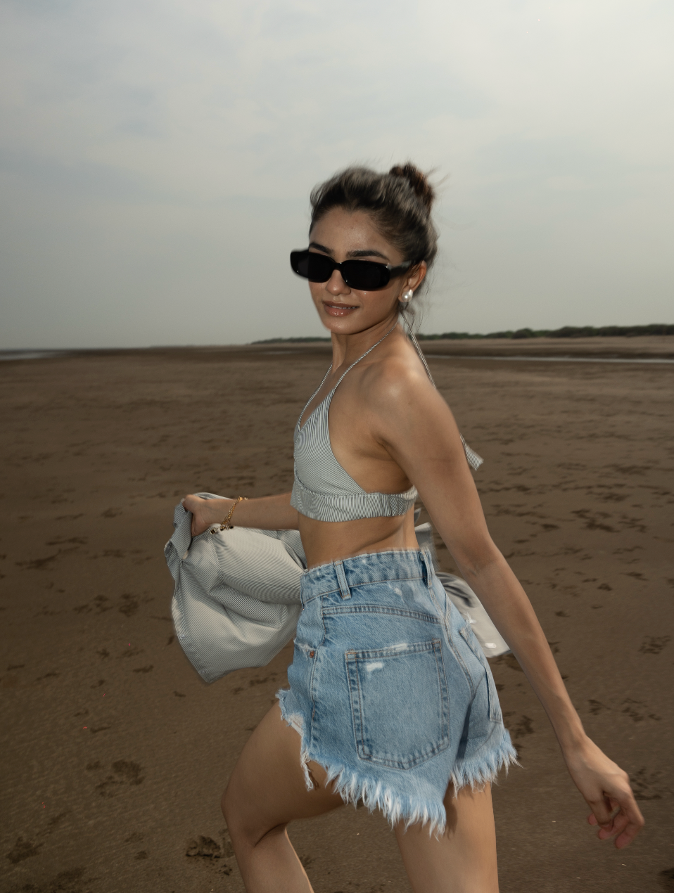 Elevated Bralette Top & Shirt Black Combo top