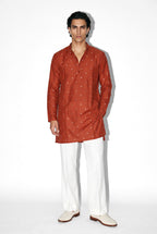 Spandan Rust kurta