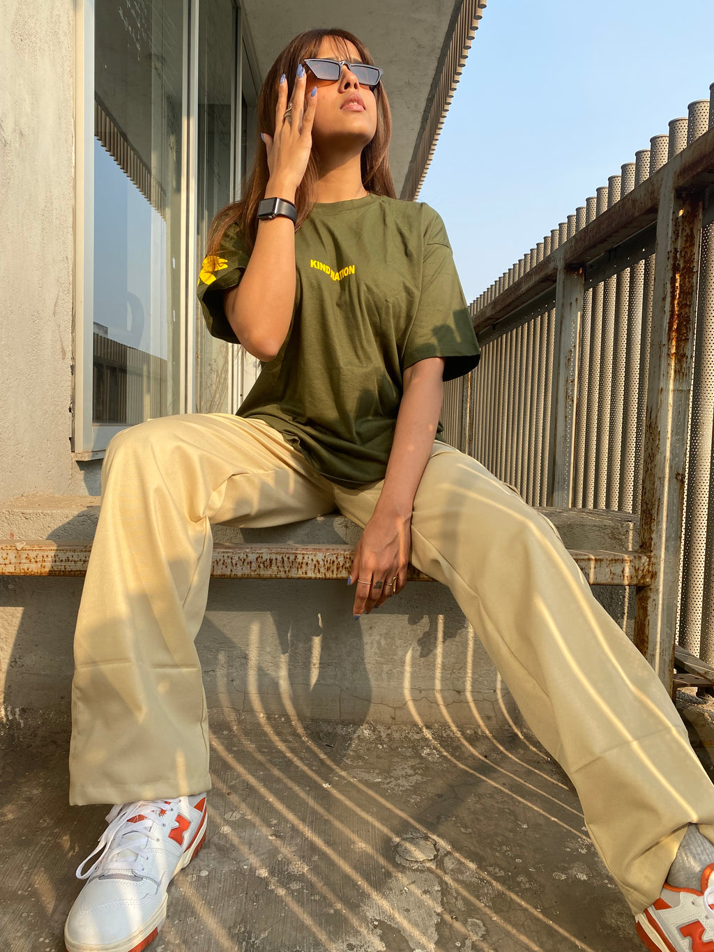 Beige Cargo Utility Pants