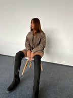 Metallic Grey Corduroy Jacket Unisex